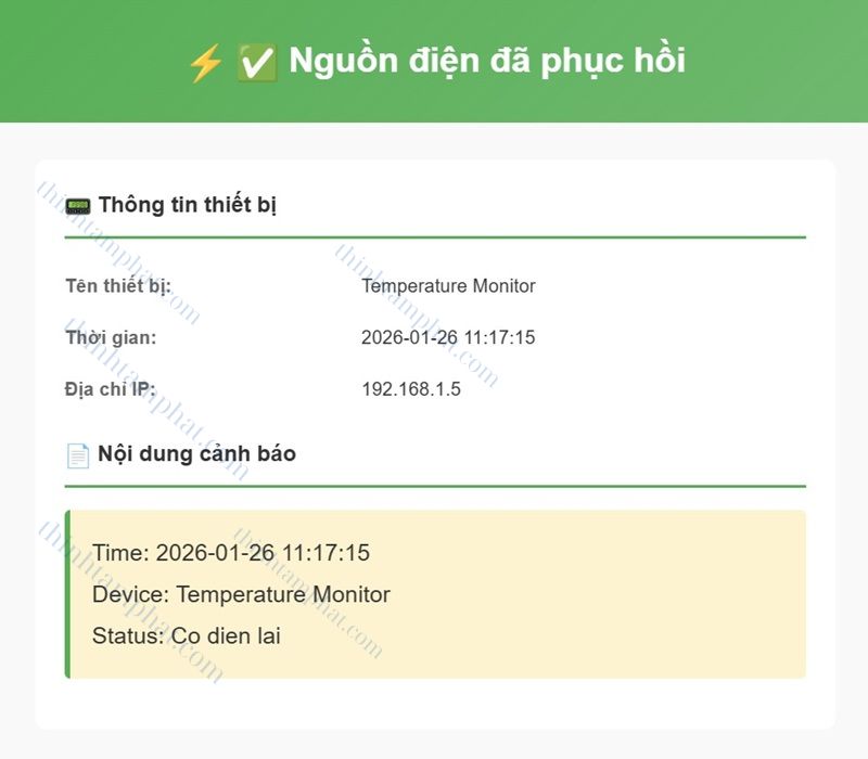 thông báo cúp điện